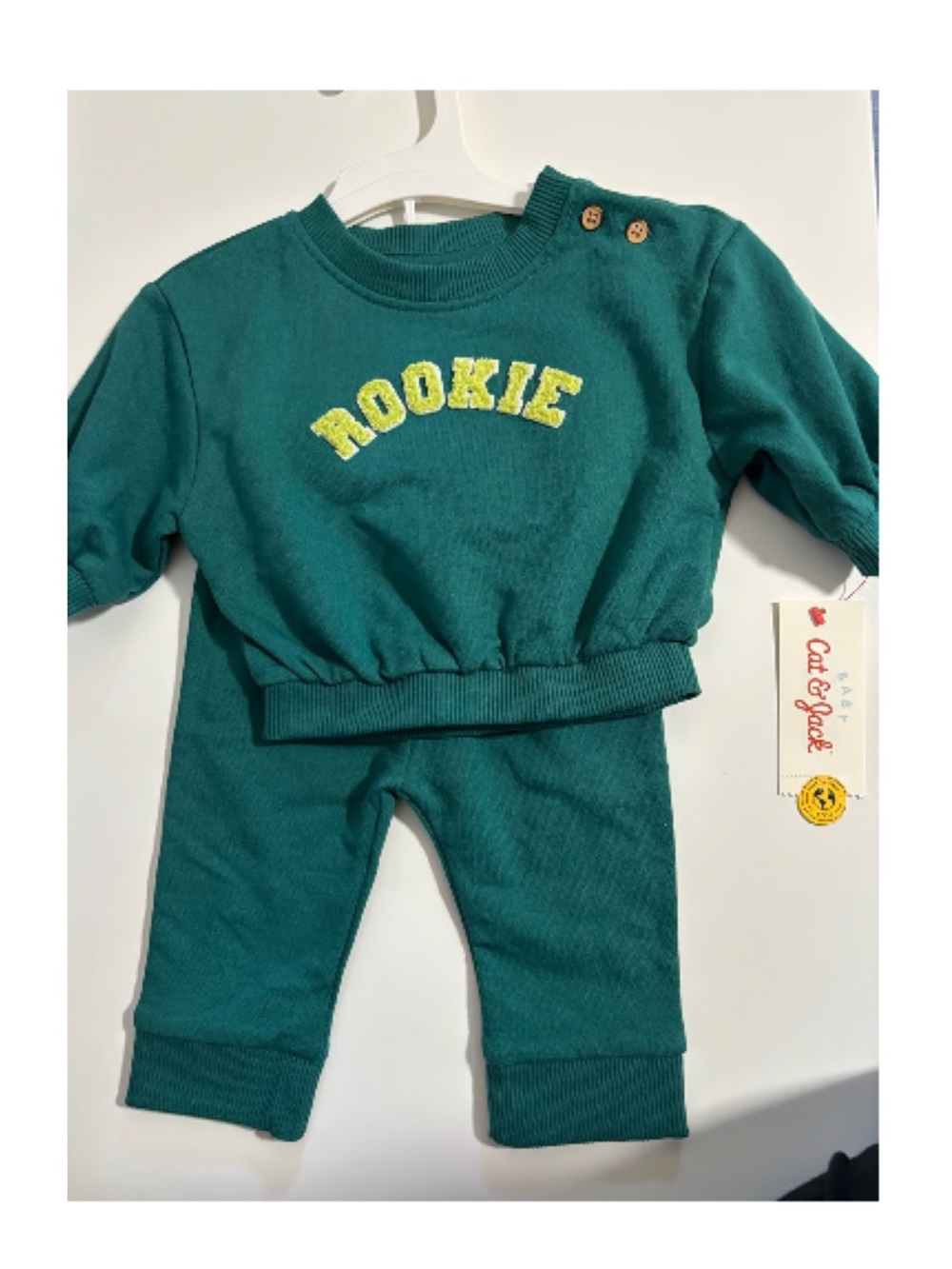 Cat & Jack Teal Two-Piece 'Rookie' Sweat Set